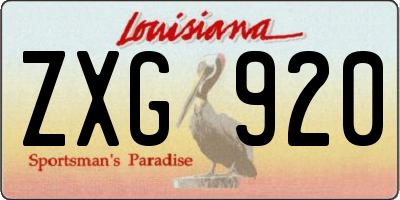 LA license plate ZXG920