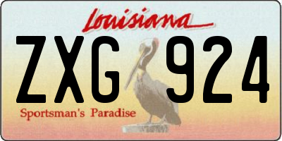 LA license plate ZXG924