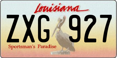 LA license plate ZXG927