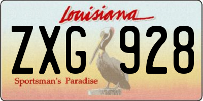 LA license plate ZXG928