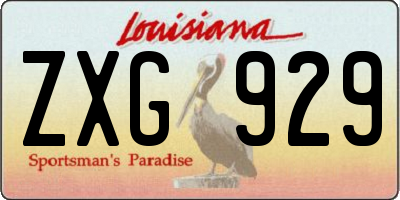LA license plate ZXG929