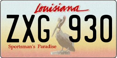 LA license plate ZXG930