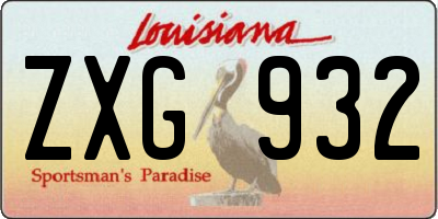 LA license plate ZXG932