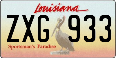 LA license plate ZXG933