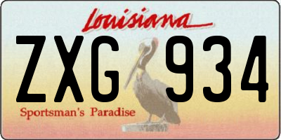 LA license plate ZXG934
