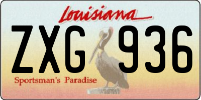 LA license plate ZXG936