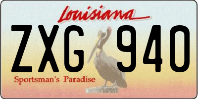 LA license plate ZXG940