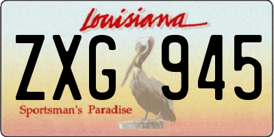 LA license plate ZXG945