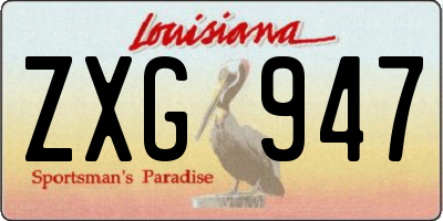 LA license plate ZXG947