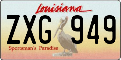 LA license plate ZXG949