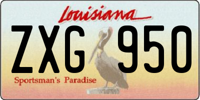 LA license plate ZXG950