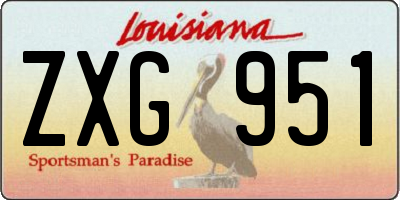 LA license plate ZXG951