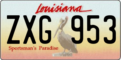 LA license plate ZXG953