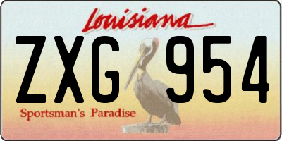 LA license plate ZXG954