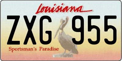 LA license plate ZXG955