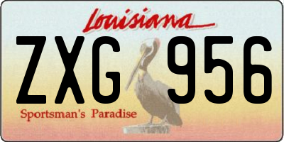 LA license plate ZXG956