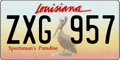 LA license plate ZXG957