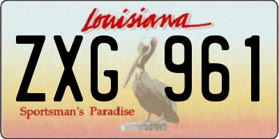 LA license plate ZXG961