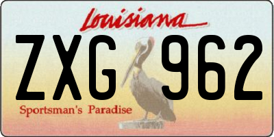 LA license plate ZXG962