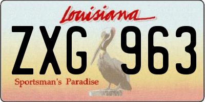 LA license plate ZXG963