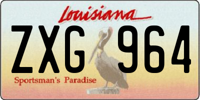 LA license plate ZXG964