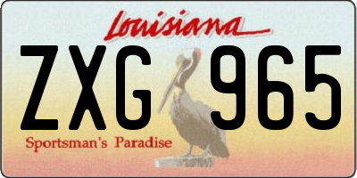 LA license plate ZXG965