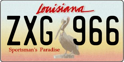 LA license plate ZXG966