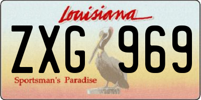 LA license plate ZXG969