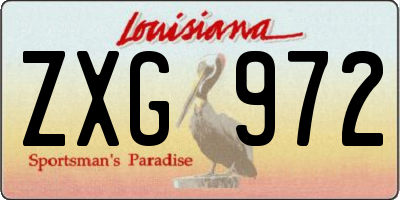 LA license plate ZXG972