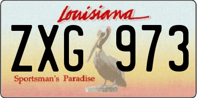 LA license plate ZXG973