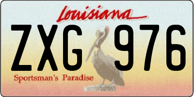 LA license plate ZXG976