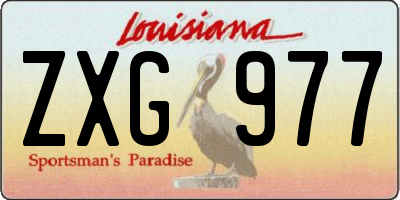 LA license plate ZXG977