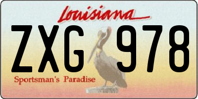 LA license plate ZXG978