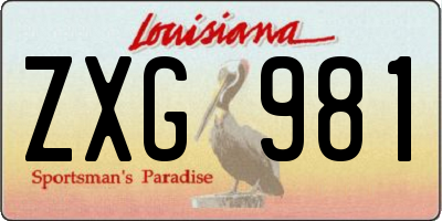 LA license plate ZXG981