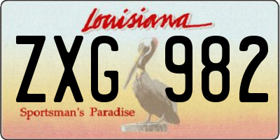 LA license plate ZXG982