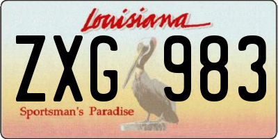 LA license plate ZXG983