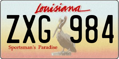 LA license plate ZXG984