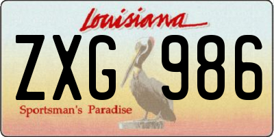 LA license plate ZXG986