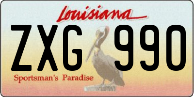 LA license plate ZXG990