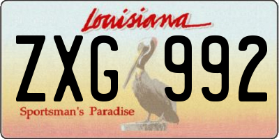 LA license plate ZXG992