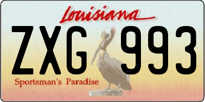 LA license plate ZXG993