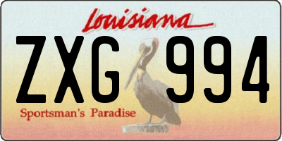 LA license plate ZXG994