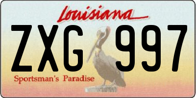 LA license plate ZXG997