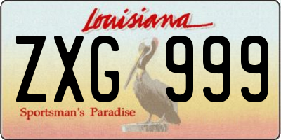 LA license plate ZXG999