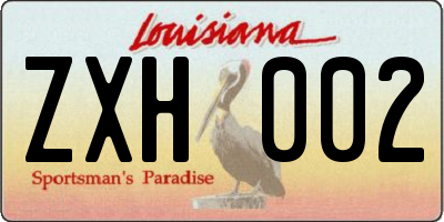 LA license plate ZXH002
