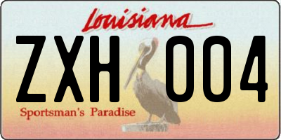 LA license plate ZXH004