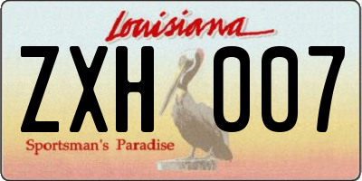 LA license plate ZXH007