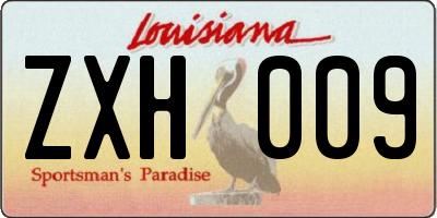 LA license plate ZXH009