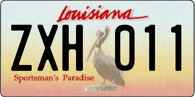 LA license plate ZXH011