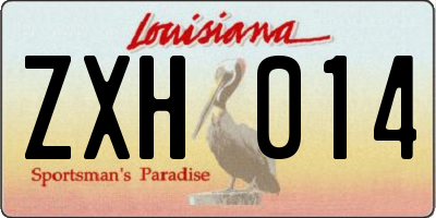 LA license plate ZXH014